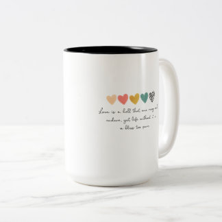 Beker met eenvoudige en mooie woorden tweekleurige koffiemok