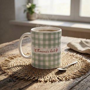Beker met eigen naam en leuke gingham patroon voor koffiemok