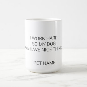 Beker met eigen naam hond - Minimalistisch Ik Werk Koffiemok