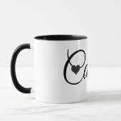 Beker met eigen naam Minimalistisch schriftlettert Mok (Links)