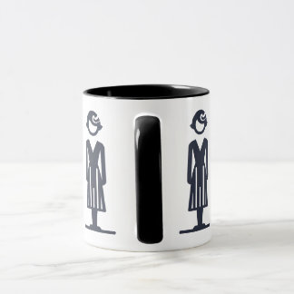 Beker met gestileerde dame mok