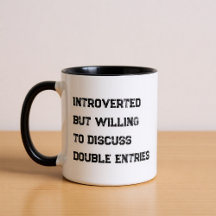 Beker met grappige quote voor introverte boekhoude