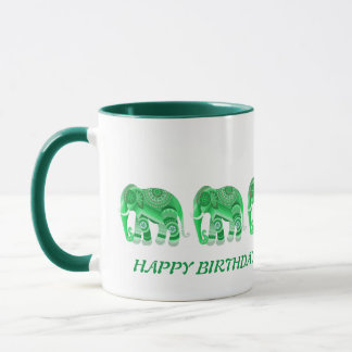 Beker met koele groene olifanten mok