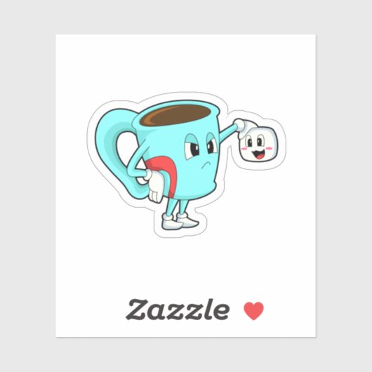 Beker met koffie.PNG Sticker (Vel)