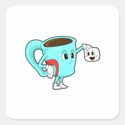 Beker met koffie.PNG Vierkante Sticker (Voorkant)