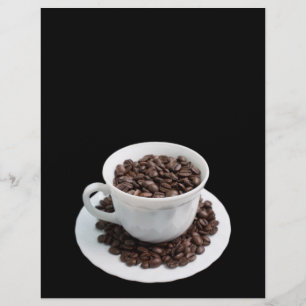 Beker met koffiebonen flyer