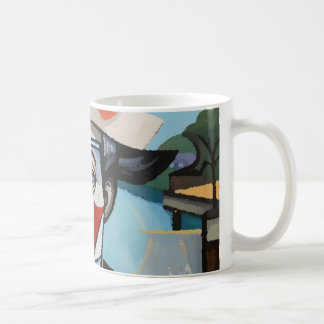 Beker met kubistisch mannelijk portret van kunsten koffiemok