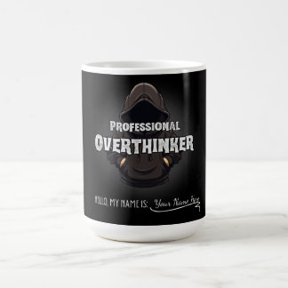 Beker met professionele overdenker en aangepaste n koffiemok