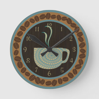 Beker O Koffee Brown en Blauwgroen Ronde Klok