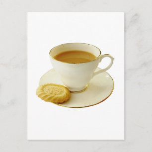 Beker thee met koekjes briefkaart