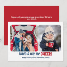 Beker van Cheer Holiday Two Photo Card