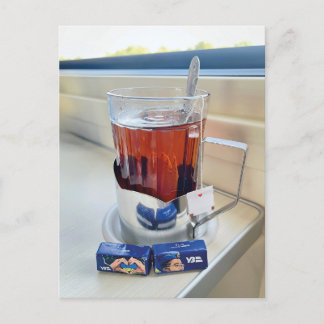 Beker van Hot Tea Train Oekraïne Briefkaart