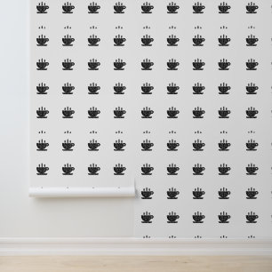 Beker van Java Black Floral Keuken Behang
