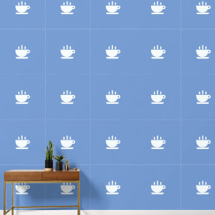 Beker van Java op Blue Kitchen Behang