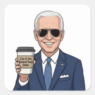 Beker van Joe Vierkante Sticker