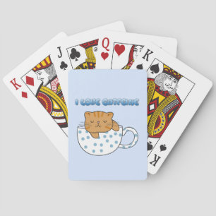 Beker van Kawaii Style met kattefeïne Pokerkaarten