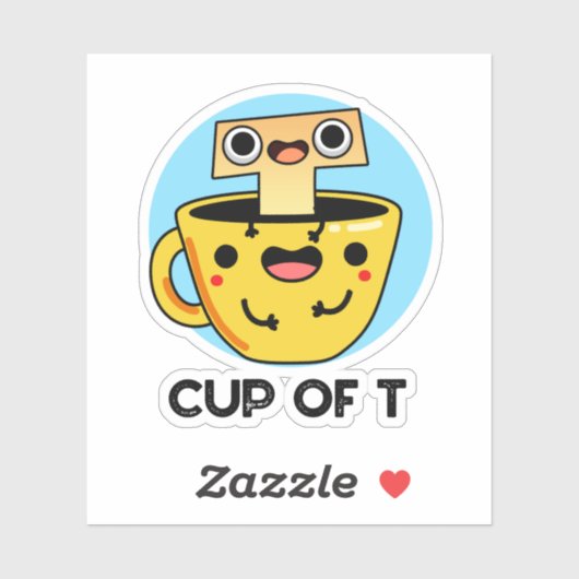 Beker van T Funny Alphabet Tea Pun Sticker (Vel)