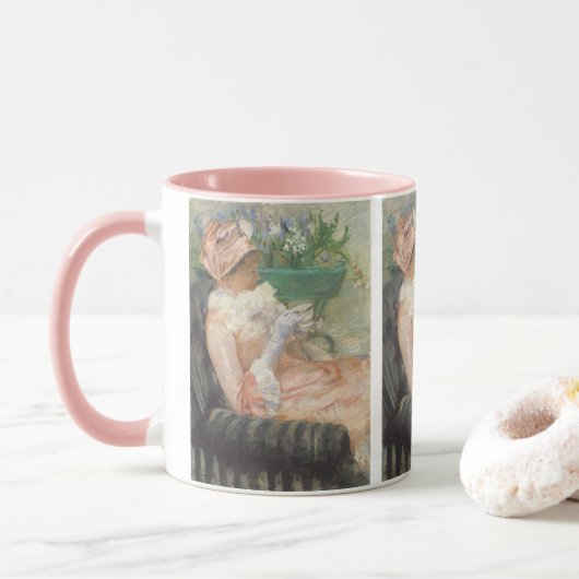 Beker van Tea door Mary Cassatt,  impressionisme Mok (Met donut)