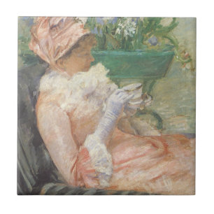 Beker van Tea door Mary Cassatt,  impressionisme Tegeltje