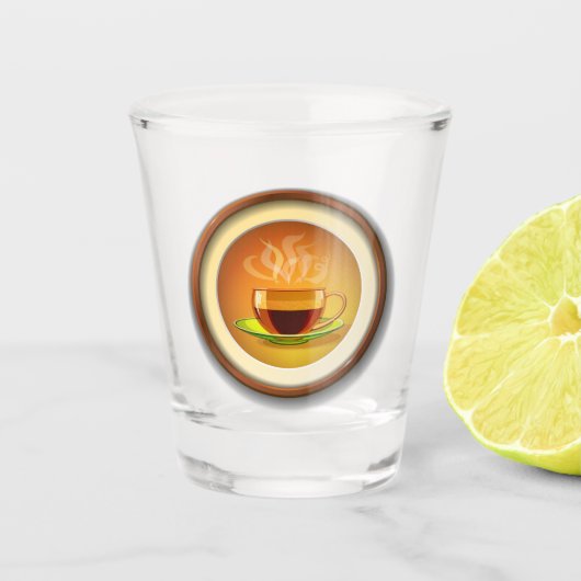 Beker van warme koffie. (Voorkant)