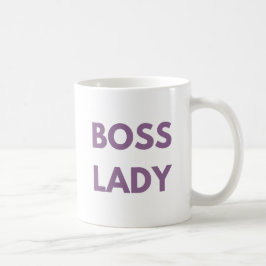 Beker voor Boss Lady met paarse letters Koffiemok