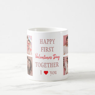 Beker voor eerste Valentijnsdag Couple Fotos Koffiemok