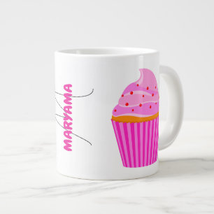 Beker voor magnetroncakes (naam, monogram cadeau-i extra grote beker