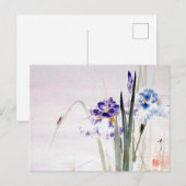 Bekergte op Iris Leaf, Watanabe Seitei Briefkaart (Voorkant / Achterkant)