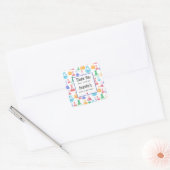 Bekers en Flasks Fun Pattern Party Dank u Vierkante Sticker (Envelop)