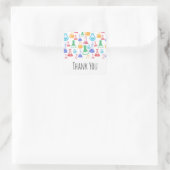 Bekers en Flasks Fun Science Patroon Dank u Vierkante Sticker (Tas)