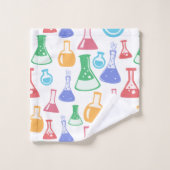 Bekers en Flasks Leuk Wetenschapspatroon Bad Handdoek (Wasdoekje)