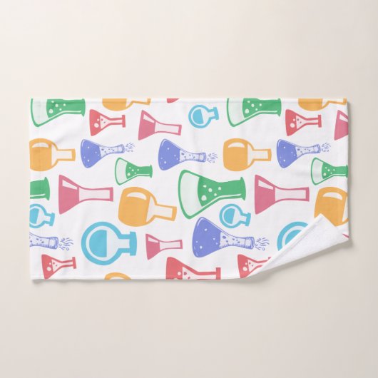 Bekers en Flasks Leuk Wetenschapspatroon Bad Handdoek (Handdoek)