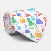 Bekers en Flasks Leuk Wetenschapspatroon Stropdas (Opgerold)