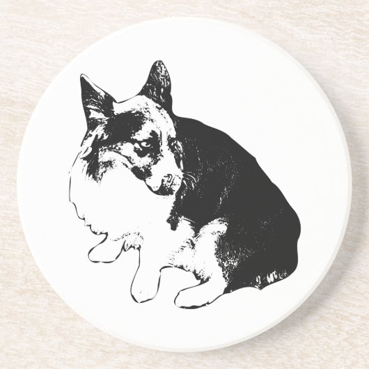 Bekerstand, Foxy Friend Zandsteen Onderzetter (Voorkant)