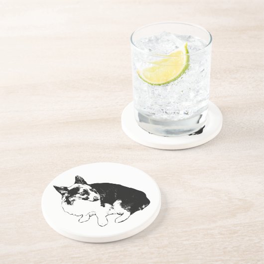 Bekerstand, Foxy Friend Zandsteen Onderzetter (Zijkant)