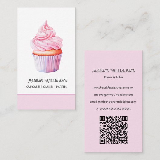 Bekertaart bakkerij | Bakker Chef Catering OR Code Visitekaartje (Voorkant / Achterkant)