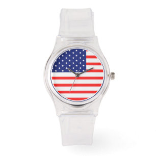 Bekijk Amerikaanse Vlag USA Patriotische Transpara Horloge