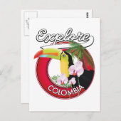 Bekijk Colombia retro logo Briefkaart (Voorkant / Achterkant)