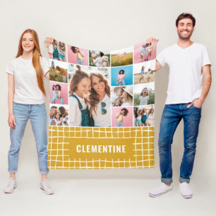 Bekijk de 16 foto moderne, minimale mosterdkreet e fleece deken