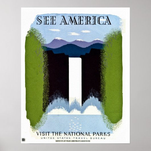 Bekijk de Amerikaanse Bezoek de nationale parken Poster (Voorkant)