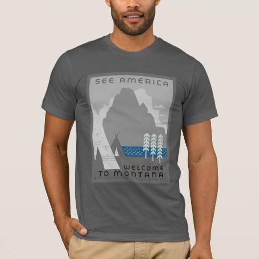 Bekijk de Amerikaanse  reisposter Montana T-shirt (Voorkant)