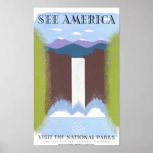 Bekijk de Amerikaanse Vintage Poster opnieuw (Voorkant)