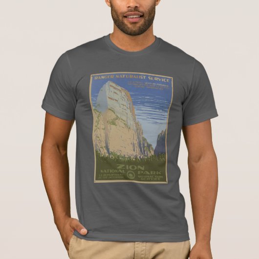 Bekijk de Amerikaanse  Zion Park Reisposter T-shirt (Voorkant)