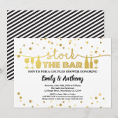 Bekijk de Bar Engagement Party (wit en goud) Kaart (Voorkant / Achterkant)