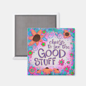 Bekijk de Good Stuff Inspirerend Trendy Floral Magneet (Voorkant / Achterkant)