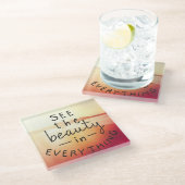 Bekijk de schoonheid in alles glazen onderzetter (Schuin)