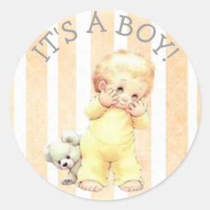 Bekijk een Baby shower van een Boo Baby Yellow Ronde Sticker