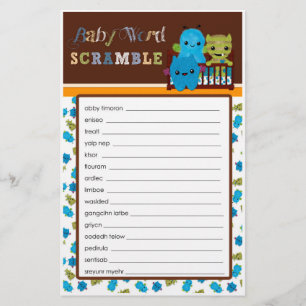 Bekijk een Boo Monsters Baby shower Word Scramble