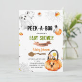 Bekijk een uitnodiging voor een baby shower Hallow (Staand voorkant)
