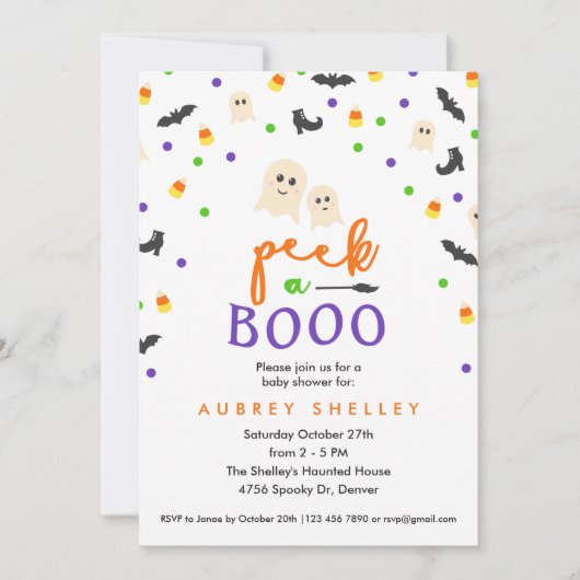 Bekijk een uitnodiging voor het Baby shower van Bo (Voorkant)